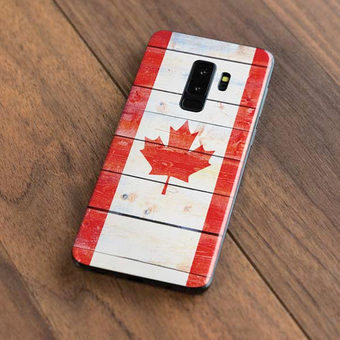 Canada Flag Light Wood Galaxy S9 Plus Skin